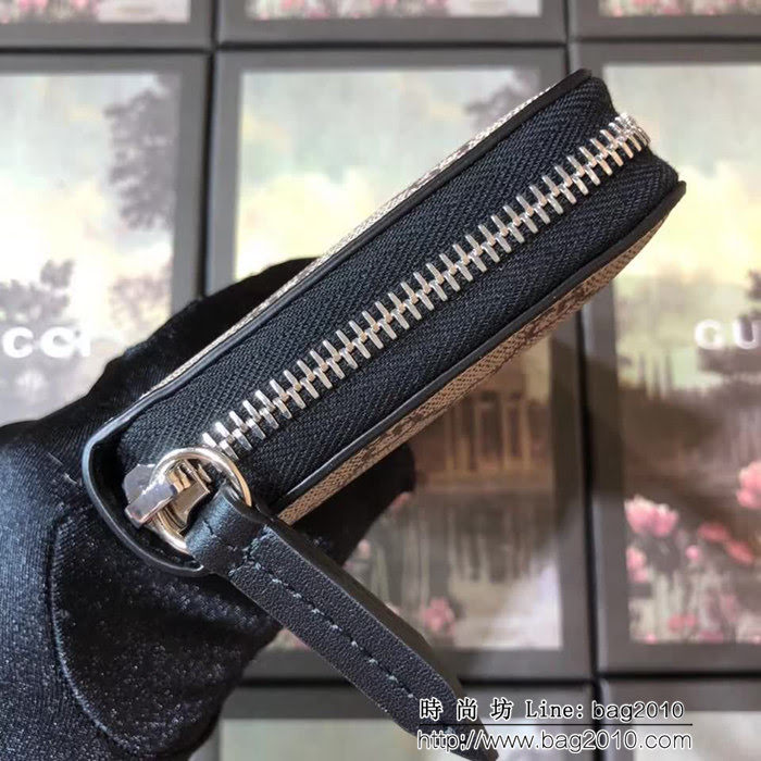 GUCCI古馳 最火爆款 官網同步 G家蜜蜂圖案拉鏈包系列 男士長錢包 451273 蜜蜂PVC WTG2041